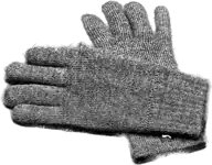 Grey knit gloves