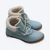 Blue shearling boots
